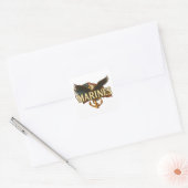 Amerikaanse Marine Vierkante Sticker (Envelop)