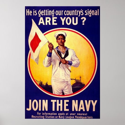 Amerikaanse marine ~ WW1 Poster (Voorkant)