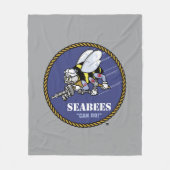 Amerikaanse marine | Zeebijen Fleece Deken (Voorkant)