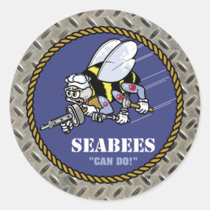 Amerikaanse marine Zeebijen Ronde Sticker