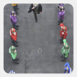 Amerikaanse marineboogzusjes vierkante sticker