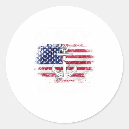 Amerikaanse marineoom met Amerikaans Ronde Sticker (Voorkant)