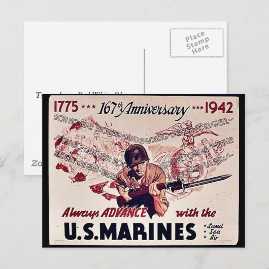 Amerikaanse mariniers briefkaart (Voorkant / Achterkant)