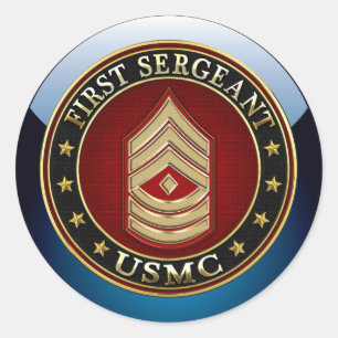 Amerikaanse mariniers: Eerste brigadier (USMC 1stS Ronde Sticker