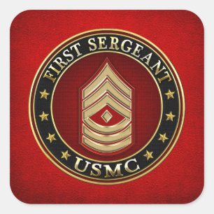 Amerikaanse mariniers: Eerste brigadier (USMC 1stS Vierkante Sticker