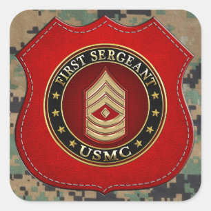 Amerikaanse mariniers: Eerste brigadier (USMC 1stS Vierkante Sticker