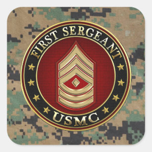 Amerikaanse mariniers: Eerste brigadier (USMC 1stS Vierkante Sticker