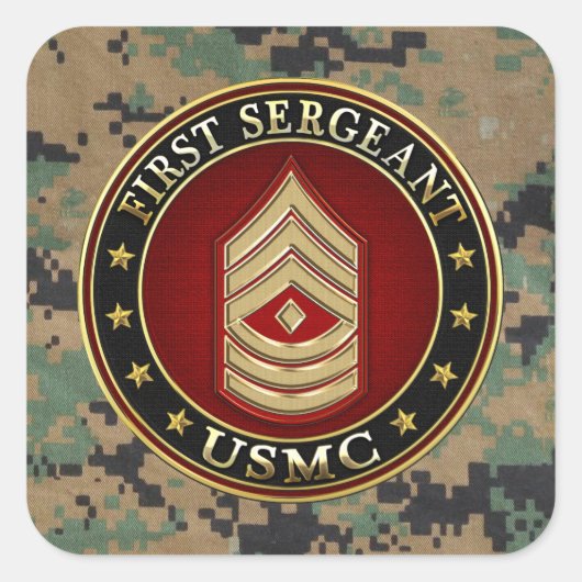 Amerikaanse mariniers: Eerste brigadier (USMC 1stS Vierkante Sticker (Voorkant)