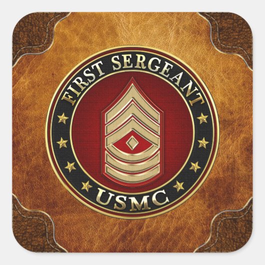 Amerikaanse mariniers: Eerste brigadier (USMC 1stS Vierkante Sticker (Voorkant)