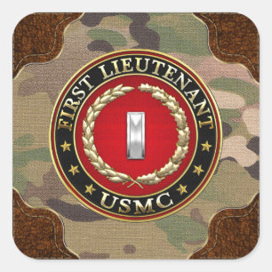Amerikaanse mariniers: Eerste luitenant (USMC 1stL Vierkante Sticker