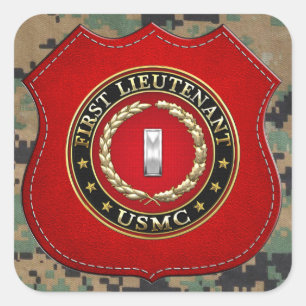Amerikaanse mariniers: Eerste luitenant (USMC 1stL Vierkante Sticker