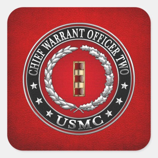 Amerikaanse mariniers: hoofdaanklager twee (USMC C Vierkante Sticker (Voorkant)