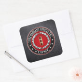 Amerikaanse mariniers: hoofdaanklager twee (USMC C Vierkante Sticker (Envelop)