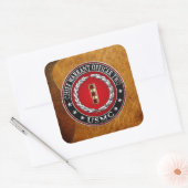 Amerikaanse mariniers: hoofdaanklager twee (USMC C Vierkante Sticker (Envelop)