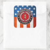 Amerikaanse mariniers: hoofdaanklager twee (USMC C Vierkante Sticker (Tas)