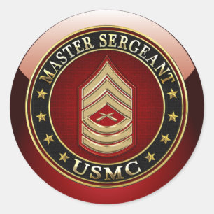 Amerikaanse mariniers: Hoofdsergeant (USMC MSgt) [ Ronde Sticker