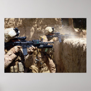 Amerikaanse mariniers in de provincie Helmand, Afg Poster