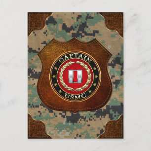 Amerikaanse mariniers: Kapitein (USMC Capt) [3D] Briefkaart