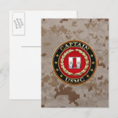 Amerikaanse mariniers: Kapitein (USMC Capt) [3D] Briefkaart (Voorkant / Achterkant)