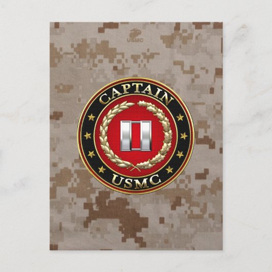 Amerikaanse mariniers: Kapitein (USMC Capt) [3D] Briefkaart (Voorkant)