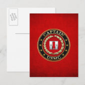 Amerikaanse mariniers: Kapitein (USMC Capt) [3D] Briefkaart (Voorkant / Achterkant)