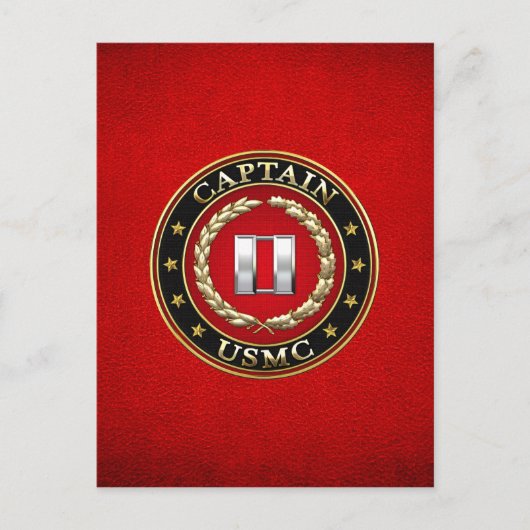 Amerikaanse mariniers: Kapitein (USMC Capt) [3D] Briefkaart (Voorkant)