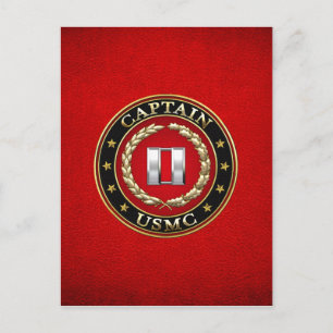 Amerikaanse mariniers: Kapitein (USMC Capt) [3D] Briefkaart