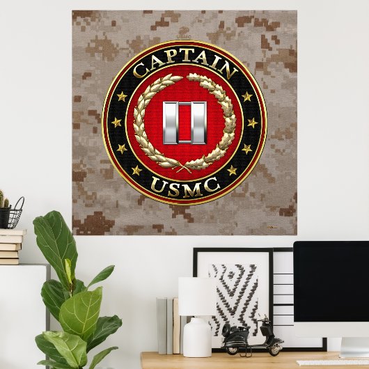 Amerikaanse mariniers: Kapitein (USMC Capt) [3D] Poster (Thuiskantoor)