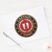 Amerikaanse mariniers: Kapitein (USMC Capt) [3D] Ronde Sticker (Envelop)