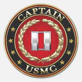Amerikaanse mariniers: Kapitein (USMC Capt) [3D] Ronde Sticker