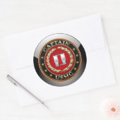 Amerikaanse mariniers: Kapitein (USMC Capt) [3D] Ronde Sticker (Envelop)