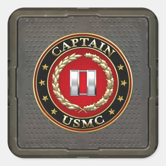 Amerikaanse mariniers: Kapitein (USMC Capt) [3D] Vierkante Sticker (Voorkant)