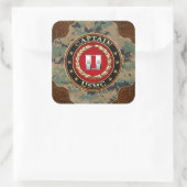 Amerikaanse mariniers: Kapitein (USMC Capt) [3D] Vierkante Sticker (Tas)