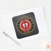 Amerikaanse mariniers: Kapitein (USMC Capt) [3D] Vierkante Sticker (Envelop)
