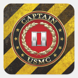 Amerikaanse mariniers: Kapitein (USMC Capt) [3D] Vierkante Sticker