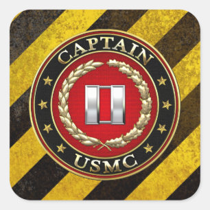 Amerikaanse mariniers: Kapitein (USMC Capt) [3D] Vierkante Sticker