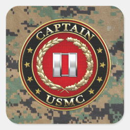 Amerikaanse mariniers: Kapitein (USMC Capt) [3D] Vierkante Sticker