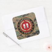 Amerikaanse mariniers: Kapitein (USMC Capt) [3D] Vierkante Sticker (Envelop)