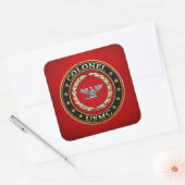 Amerikaanse mariniers: Kolonel (USMC Col) [3D] Vierkante Sticker (Envelop)