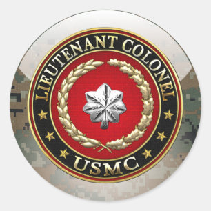Amerikaanse mariniers: Luitenant-kolonel (USMC LtC Ronde Sticker