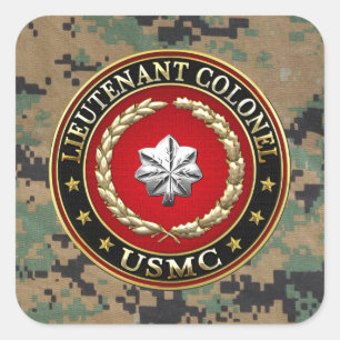 Amerikaanse mariniers: Luitenant-kolonel (USMC LtC Vierkante Sticker