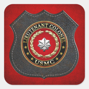 Amerikaanse mariniers: Luitenant-kolonel (USMC LtC Vierkante Sticker