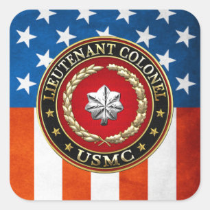 Amerikaanse mariniers: Luitenant-kolonel (USMC LtC Vierkante Sticker