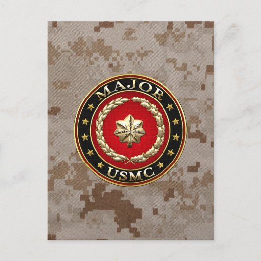 Amerikaanse mariniers: Majoor (USMC Maj) [3D] Briefkaart (Voorkant)