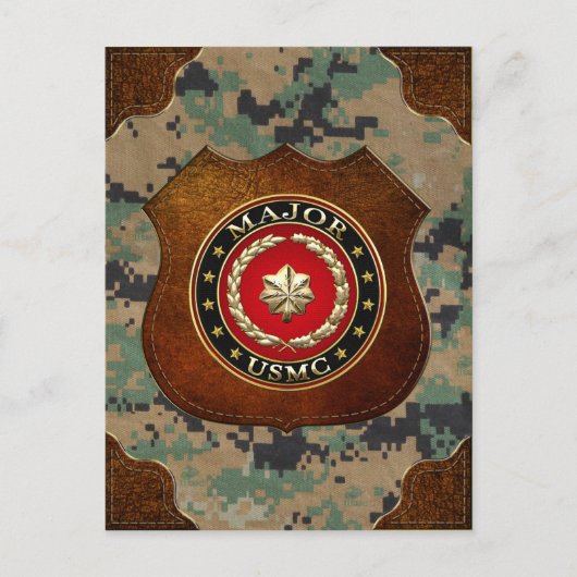 Amerikaanse mariniers: Majoor (USMC Maj) [3D] Briefkaart (Voorkant)