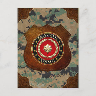 Amerikaanse mariniers: Majoor (USMC Maj) [3D] Briefkaart
