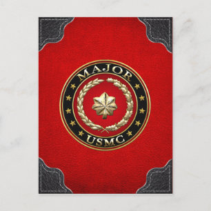 Amerikaanse mariniers: Majoor (USMC Maj) [3D] Briefkaart