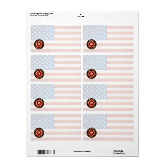 Amerikaanse mariniers: Majoor (USMC Maj) [3D] Etiket (Full Sheet)
