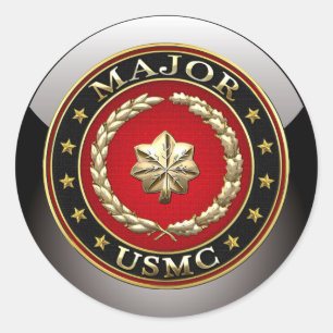 Amerikaanse mariniers: Majoor (USMC Maj) [3D] Ronde Sticker