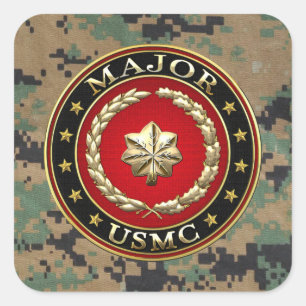Amerikaanse mariniers: Majoor (USMC Maj) [3D] Vierkante Sticker